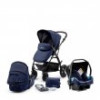 Универсальная коляска 3 в 1 Moov Navy, Kinderkraft (синяя)