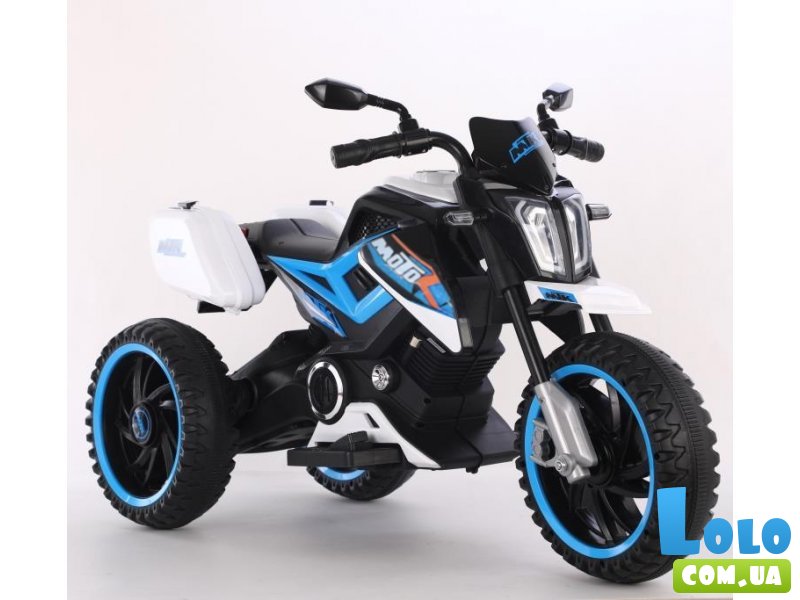 Электромобиль Мотоцикл с MP3, Baby Tilly (белый с синим)