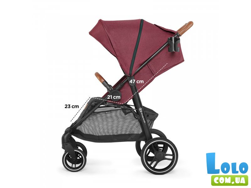 Прогулочная коляска Grande LX Burgundy, Kinderkraft (бордовая)