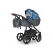 Универсальная коляска 3 в 1 Mocca, Verdi (синяя с аппликацией)