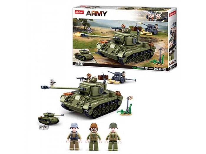 Конструктор Army: военный танк, Sluban (M38-B0860), 742 дет.