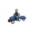 Детский трактор на педалях с прицепом New Holland, Falk (синий)