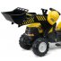 Детский трактор на педалях с прицепом, передним и задним ковшами Powerloader (желтый)