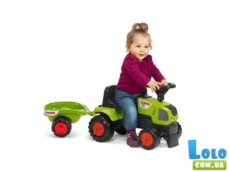 Детский трактор - каталка с прицепом Baby Claas Axos 310, Falk