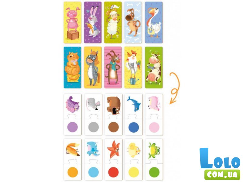 Пазл и игра Цветные животные, Mon Puzzle, 20 эл.
