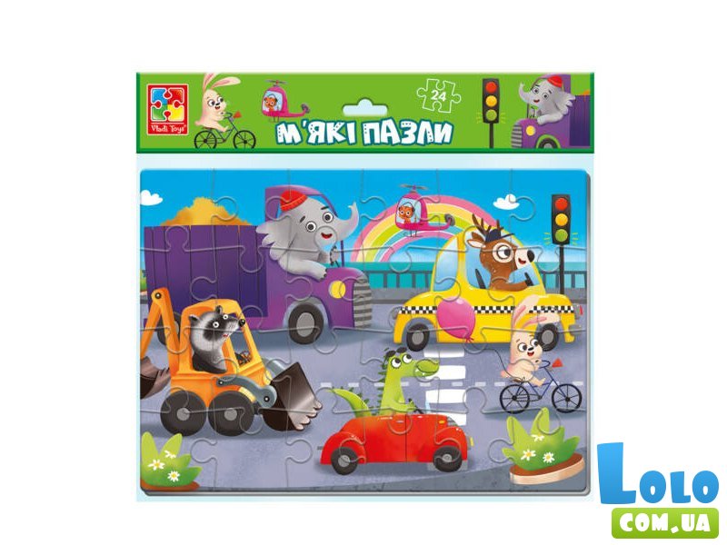 Мягкие пазлы Транспорт, Vladi Toys (24 эл.), (укр.)