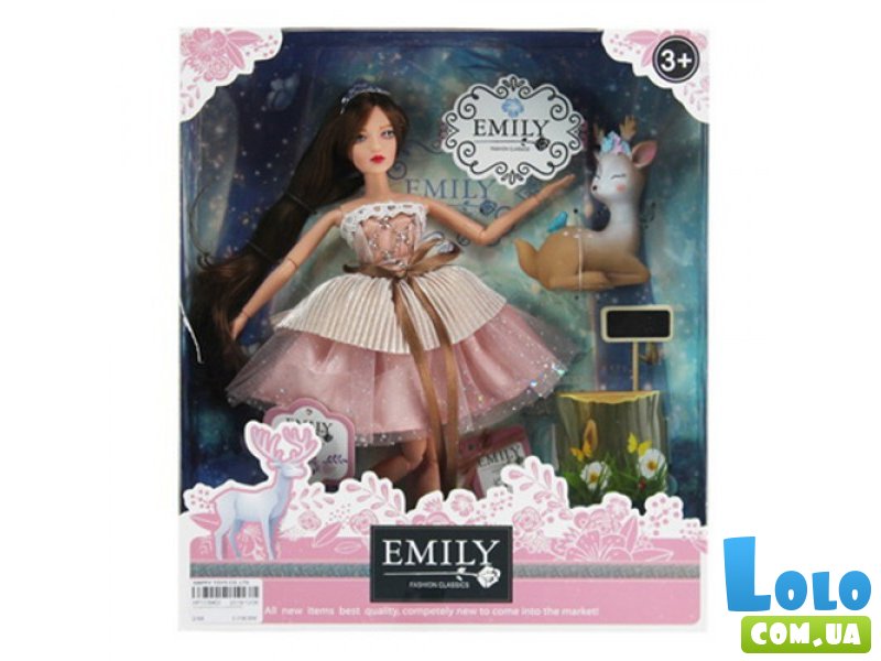 Кукла шарнирная с олененком Emily