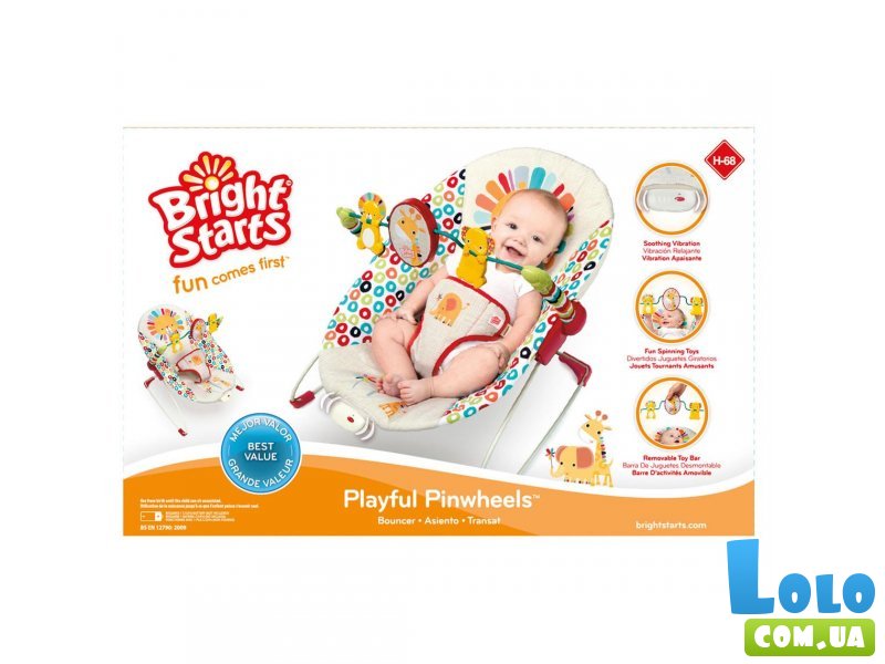Кресло-шезлонг Playful Pinwheels, Bright Starts