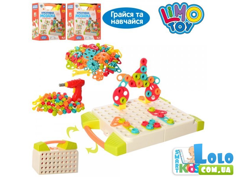 Развивающая мозаика с шуруповертом, Limo Toy (215 дет.)