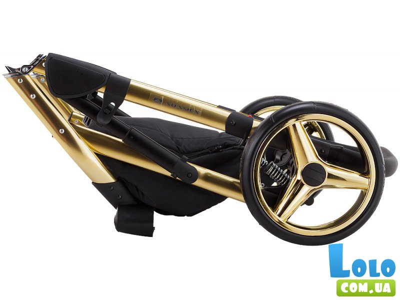 Универсальная коляска 2 в 1 Luciano Polar (Gold) Y800, Adamex (коричневая кожа - черная)