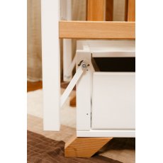 Кроватка Alex на подшипнике с откидной боковиной и ящиком, Гойдалка (бук), (окрашенная), (белая, слоновая кость)
