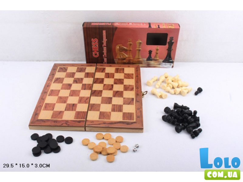 Шахматы деревянные 3 в 1 (шашки, нарды)