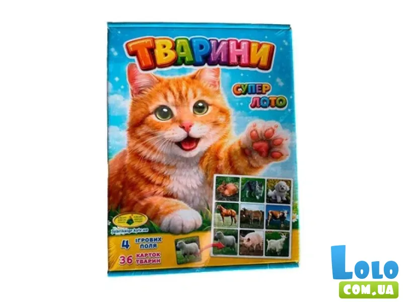 Настольная игра Супер Лото Животные (укр.), Энергия плюс
