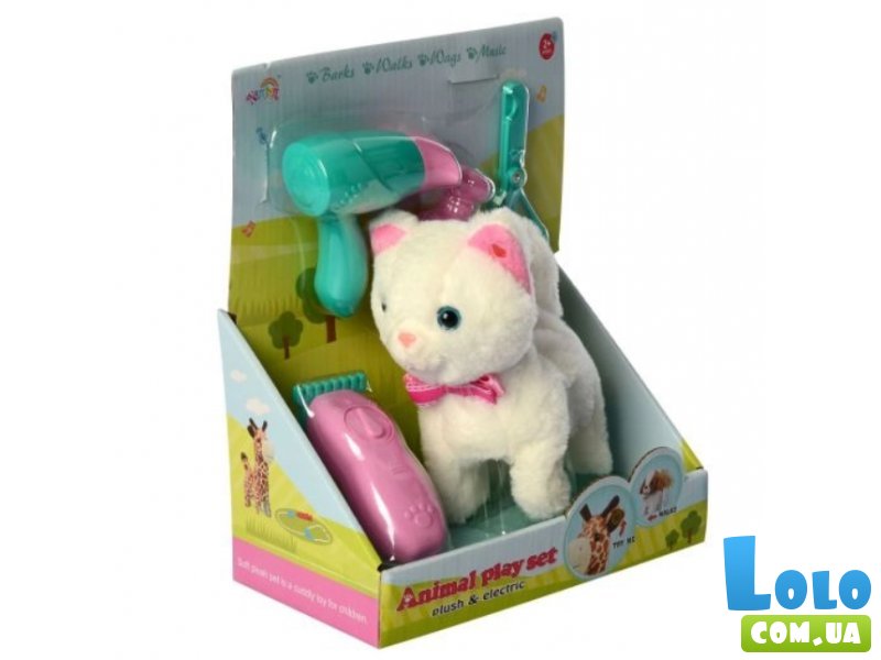 Мягкая игрушка Кот с набором парикмахера