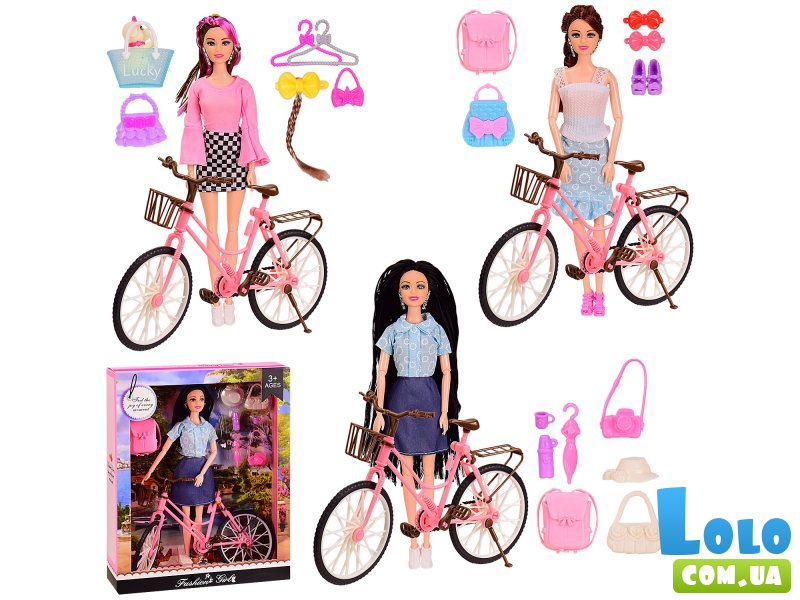 Кукла с велосипедом и аксессуарами (в ассортименте)