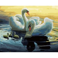 Картина по номерам Лебеди на пруду, Rainbow Art