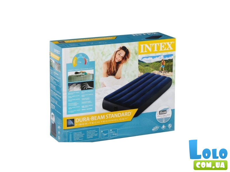 Велюровый матрас, Intex (синий)