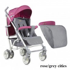 Прогулочная коляска S-200 rose/grey cities, Lorelli (розовая с серым)