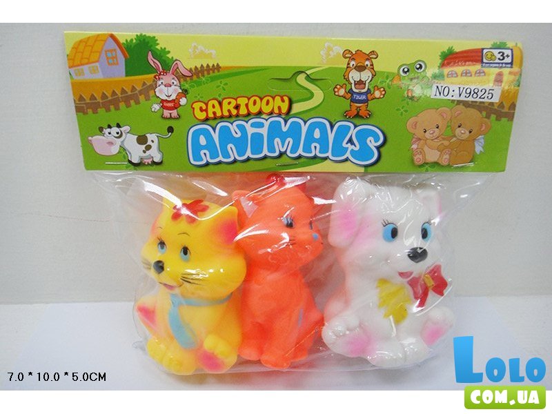 Игрушки-пищалки Cartoon Animals (3 шт.)