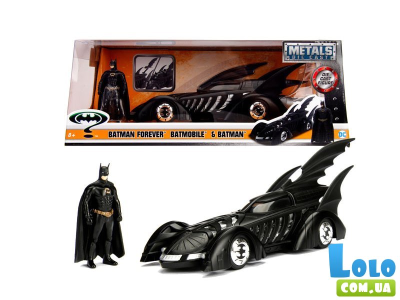 Машина металлическая Бэтмобиль с фигуркой Бэтмена, Бэтмен навсегда, Jada