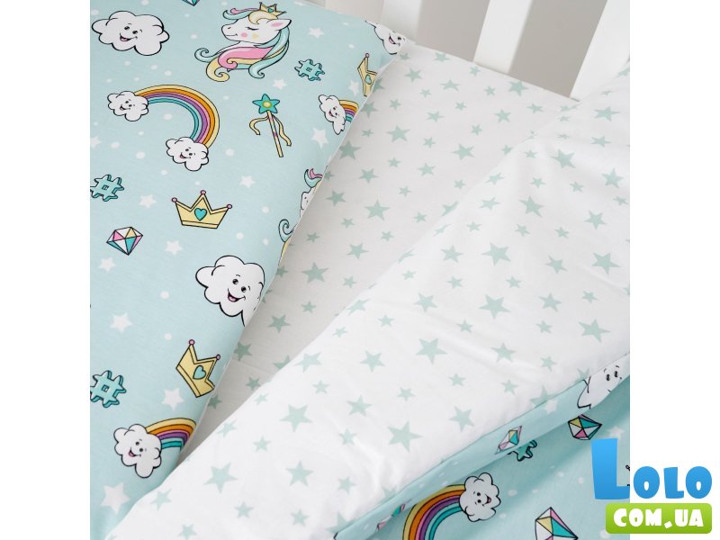 Сменная постель Unicorn mint, Twins (мятная), 3 эл.