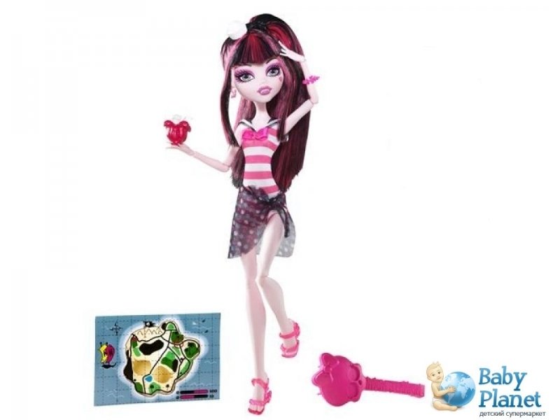 Монстр хай побережье. Кукла Monster High побережье черепа Дракулаура, 27 см, x3485.