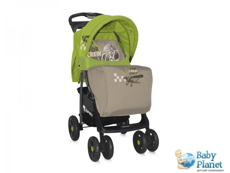 Прогулочная коляска Bertoni Foxy+ Footcover Caramel&Green Pilot (бежевая с зеленым)