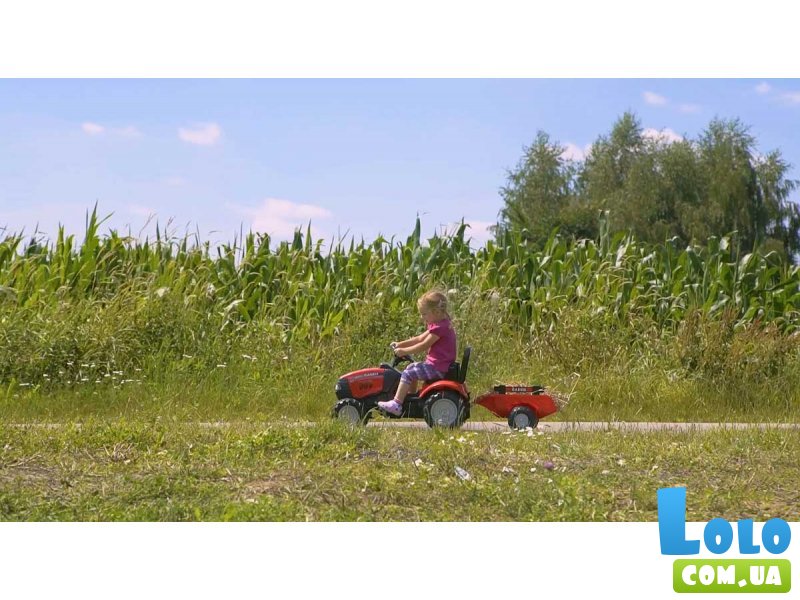 Детский трактор на педалях с прицепом Case Ih, Falk (красный)
