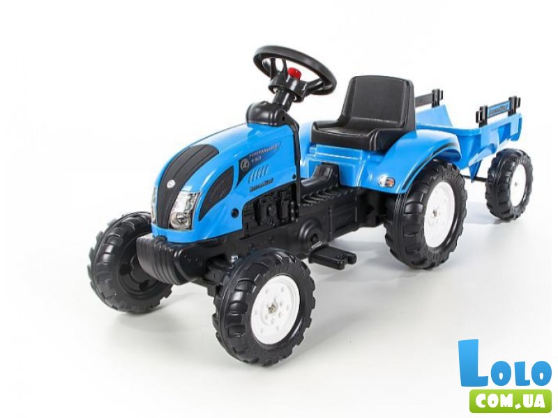 Детский трактор на педалях с прицепом Landini, Falk (синий)