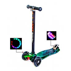 Самокат со светящимися колесами Scooter Maxi Print (в ассортименте)