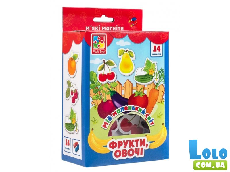 Набор магнитов Овощи и фрукты, Vladi Toys