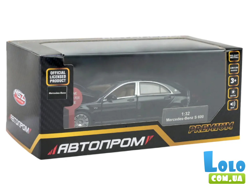 Машина металлическая Mercedes-Benz S 600, Автопром
