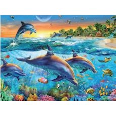 Алмазная мозаика Морские обитатели Дельфины, TK Group (30х40 см)