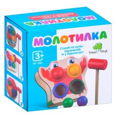 Деревянная игрушка Стучалка с молоточком и шариками
