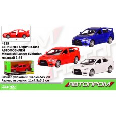 Машина металлическая Mitsubishi Lancer Evolution, Автопром (в ассортименте)