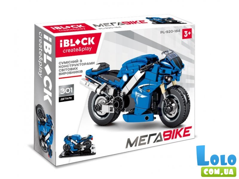Конструктор Мотоцикл, iBlock (PL-920-184), 301 дет.