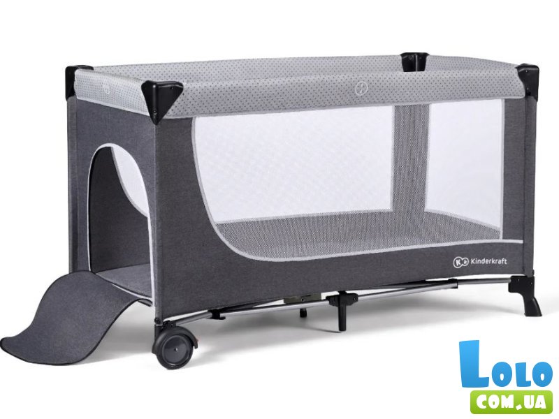 Кровать-манеж с пеленатором Leody Grey, Kinderkraft (серая)
