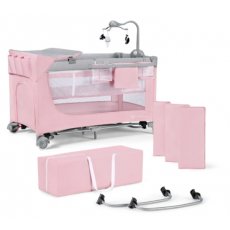 Кровать-манеж с пеленатором Leody Pink, Kinderkraft (розовая)