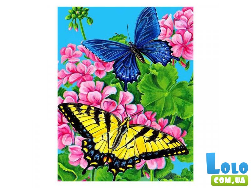 Алмазная мозаика Бабочки на цветах, TK Group (40х30 см)