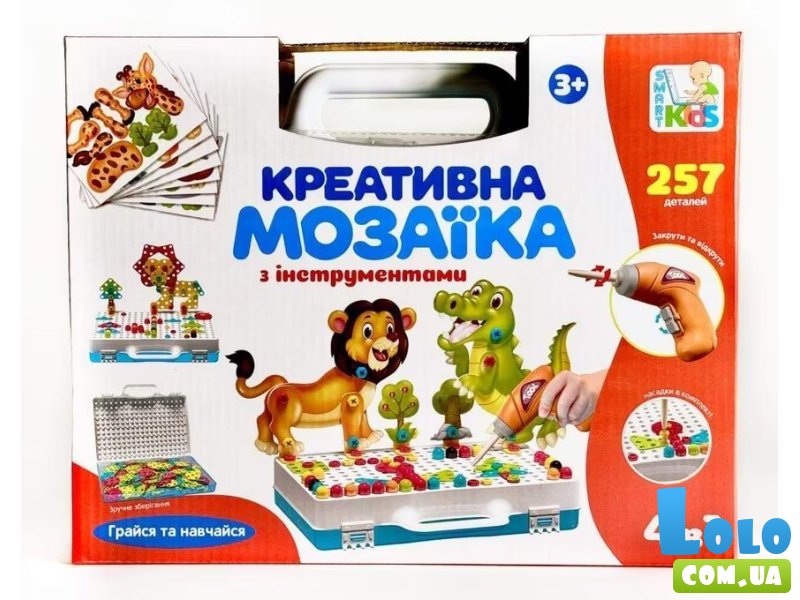 Мозаика с шуруповертом 4 в 1, Limo Toy, 257 дет.