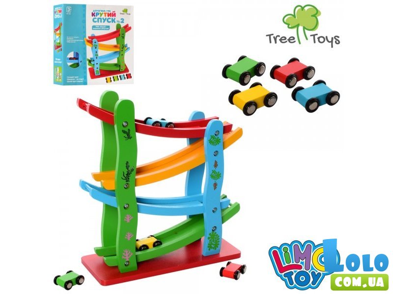 Деревянная игрушка Трек с машинками, Limo Toy