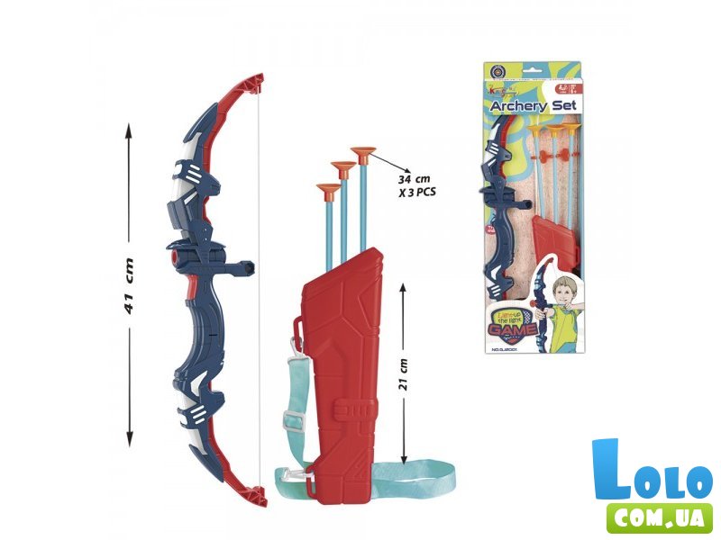 Детский Лук с стрелами на присосках на батарейках