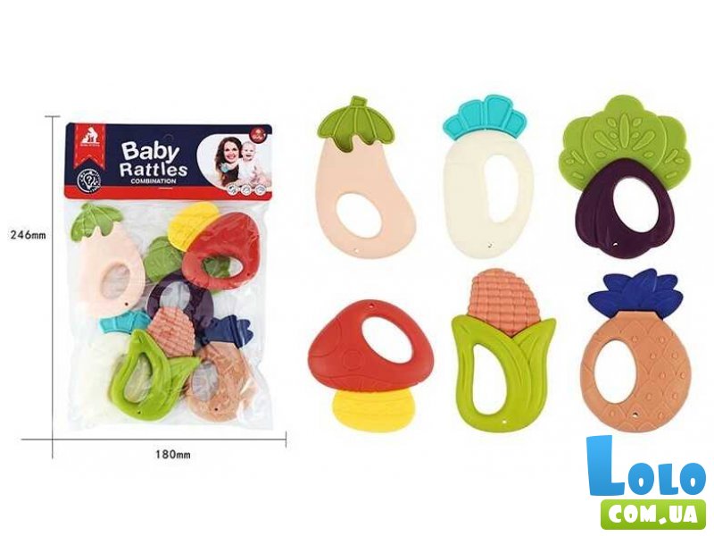 Набор погремушек-прорезывателей Овощи