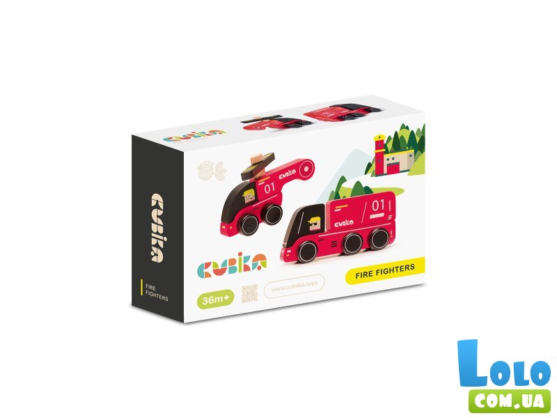 Деревянный набор Пожарные, Cubika